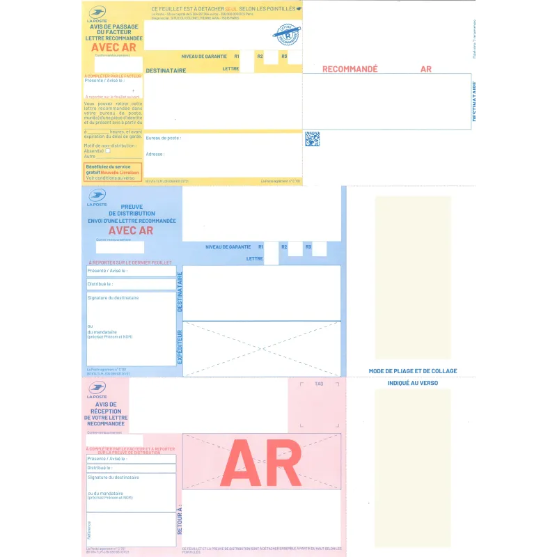 Recommandé national avec AR