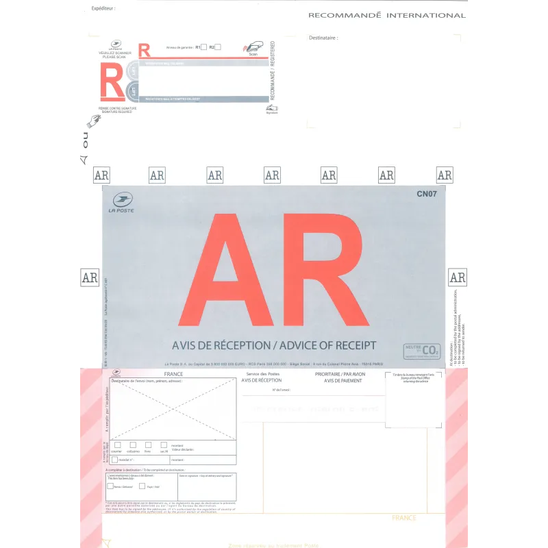 Recommandé International avec AR