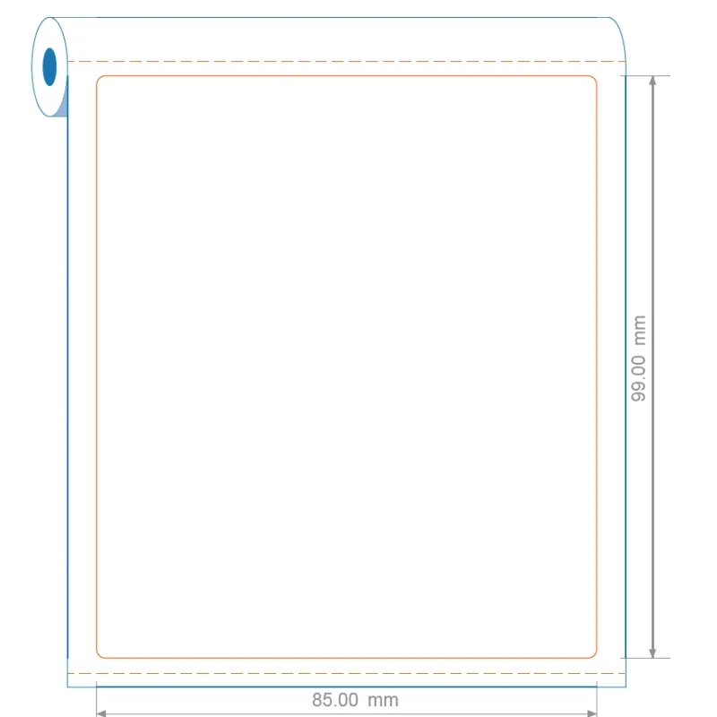 Étiquette logistique thermique direct 85 x 99 mm en rouleau