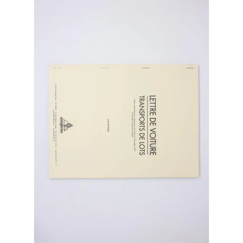 Carnet A4 lettre de voiture mixtes 25 liasses 4 feuillets