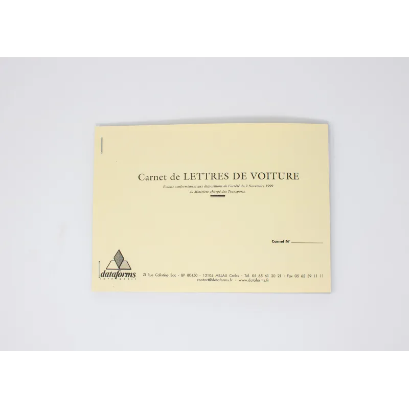 Carnet A 4 lettre de voiture mixtes 25 liasses 5 feuillets