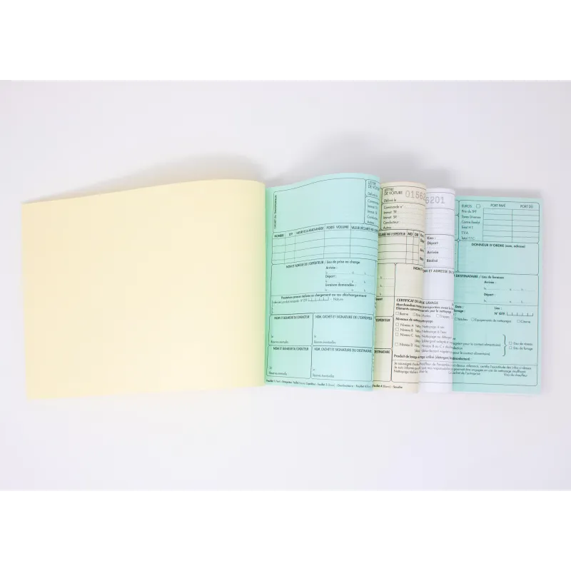 Carnet A 4 lettre de voiture mixtes 25 liasses 5 feuillets