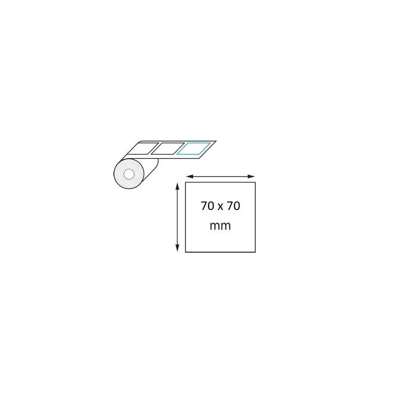 Étiquette logistique thermique direct non-adhésive 70 x 70 mm en rouleau