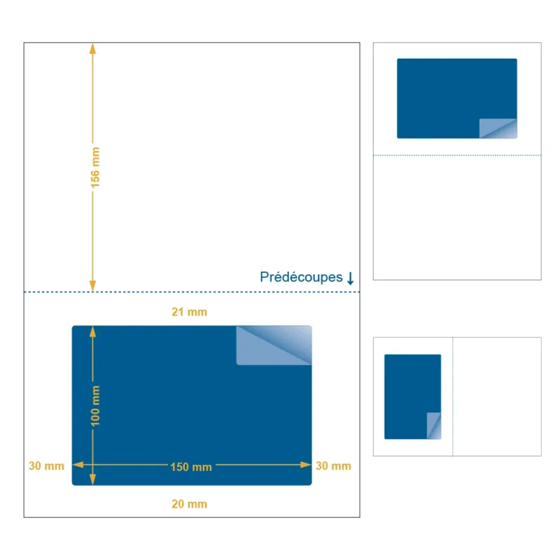 Étiquette intégrée d'expédition - 150 x 100 mm - PF2023. Utilisation gabarit possible