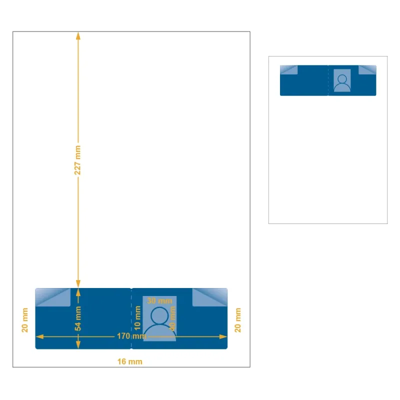 Carte d'adhérent avec découpe photo - 85 x 54 mm - PF2250