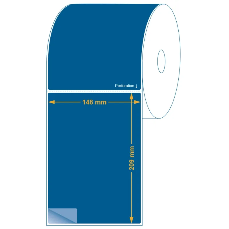 Étiquette logistique thermique direct 148 x 209 mm en rouleau. Utilisation gabarit possible