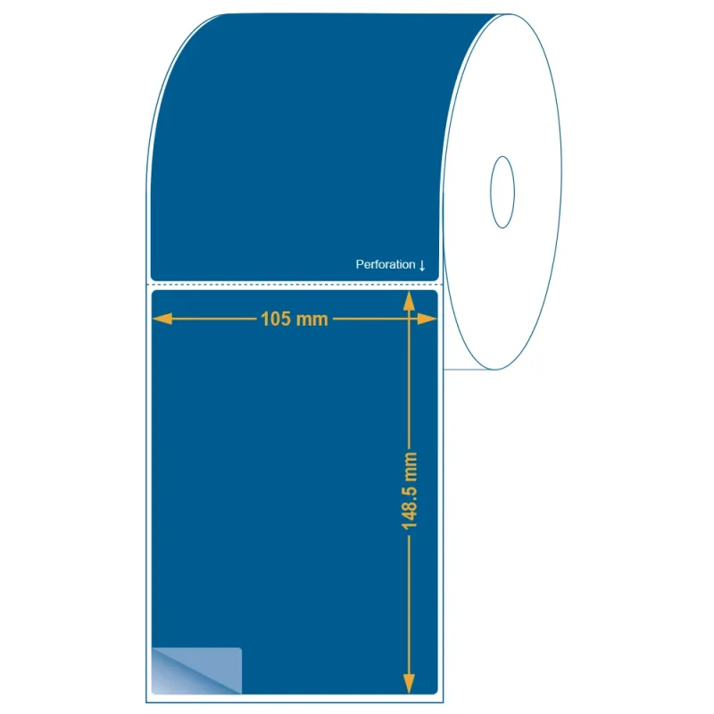 Étiquette logistique thermique direct 105 x 148,5 mm en rouleau. Utilisation gabarit possible