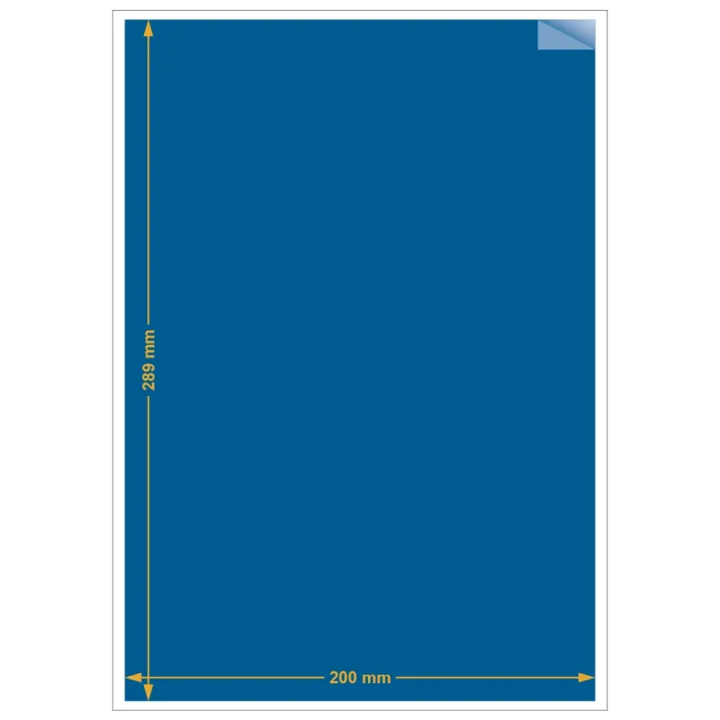Planche A4 1 étiquettes 199,6 x 289,1 mm. Utilisation gabarit possible