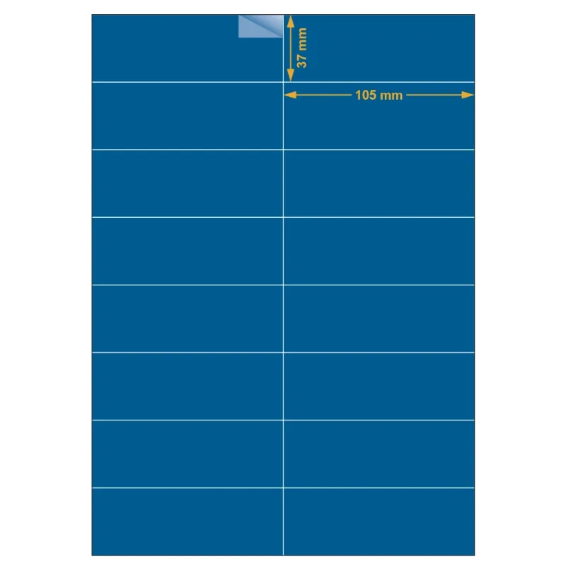16 étiquettes d'expédition - 105 x 37 mm. Utilisation gabarit possible