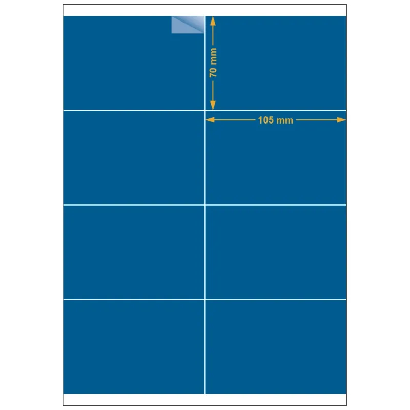 8 étiquettes d'expédition - 105 x 70 mm. Utilisation gabarit possible